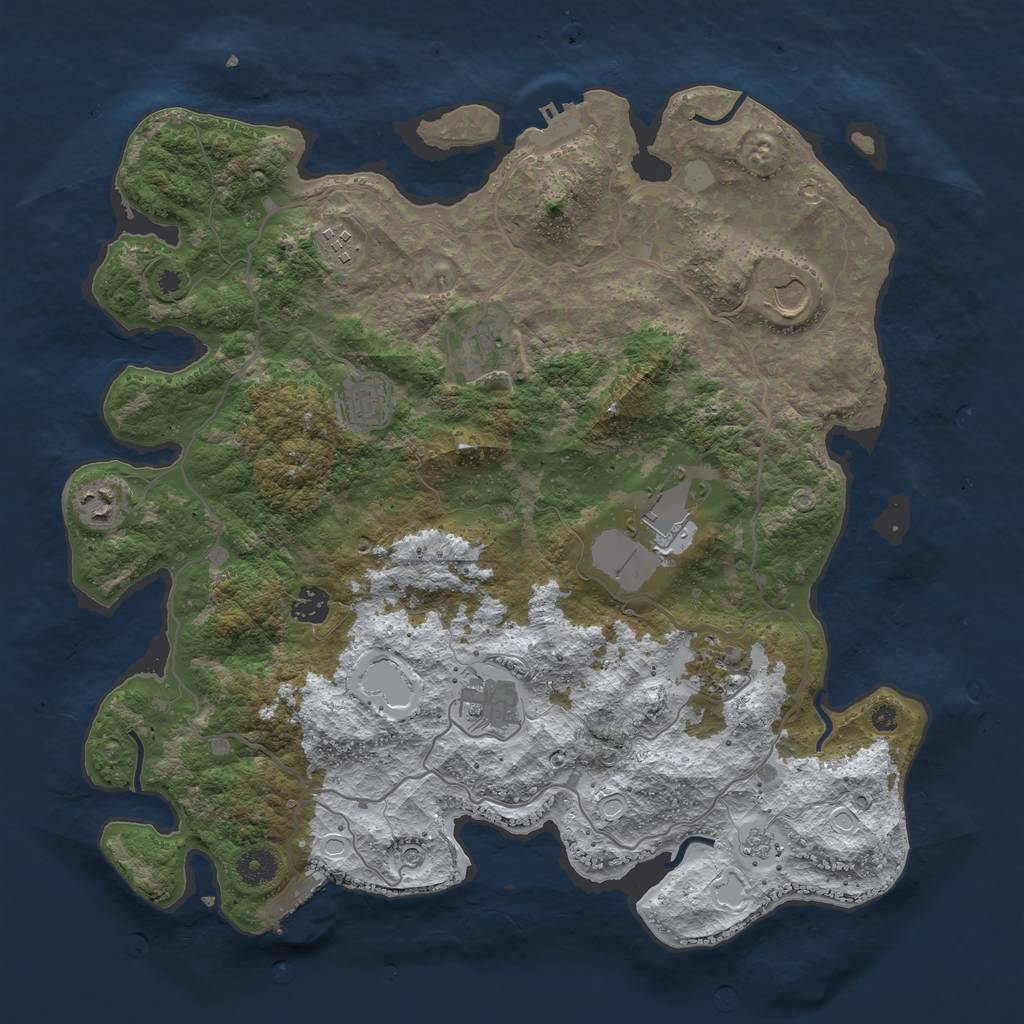 Rust Map: Procedural Map, Size: 4000, Seed: 112019941, 18 Monuments