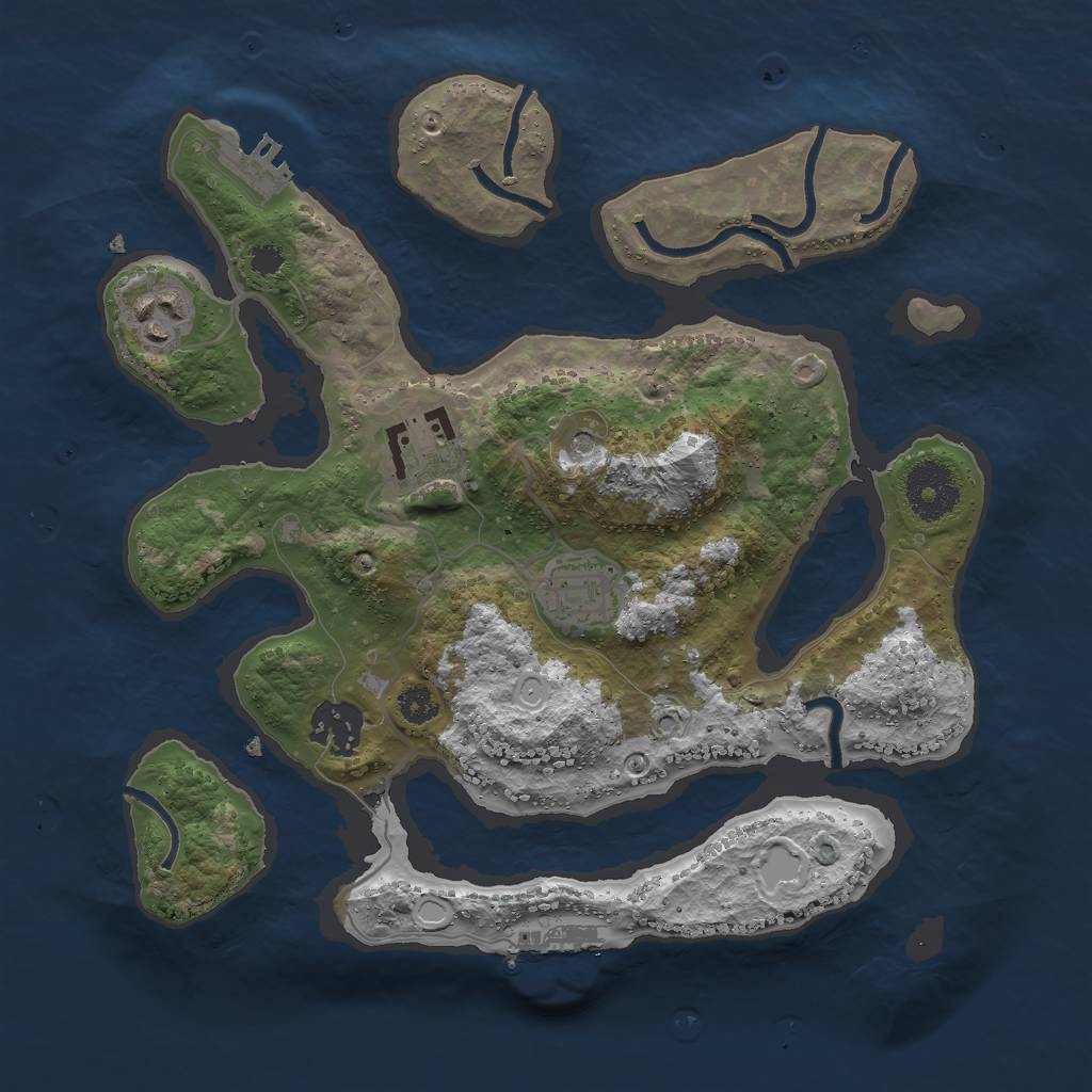 Rust Map: Procedural Map, Size: 3000, Seed: 602671, 15 Monuments