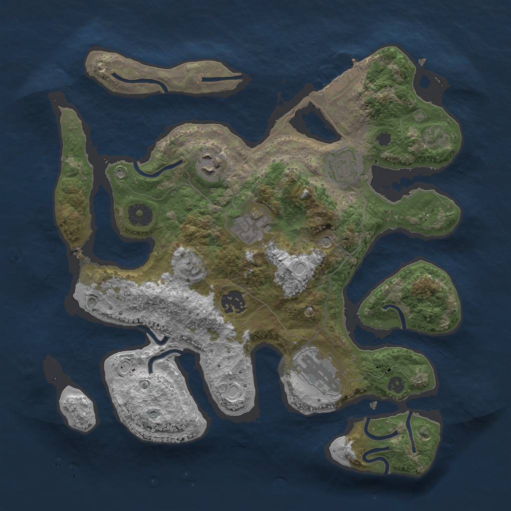 Rust Map: Procedural Map, Size: 3200, Seed: 1110619620, 12 Monuments