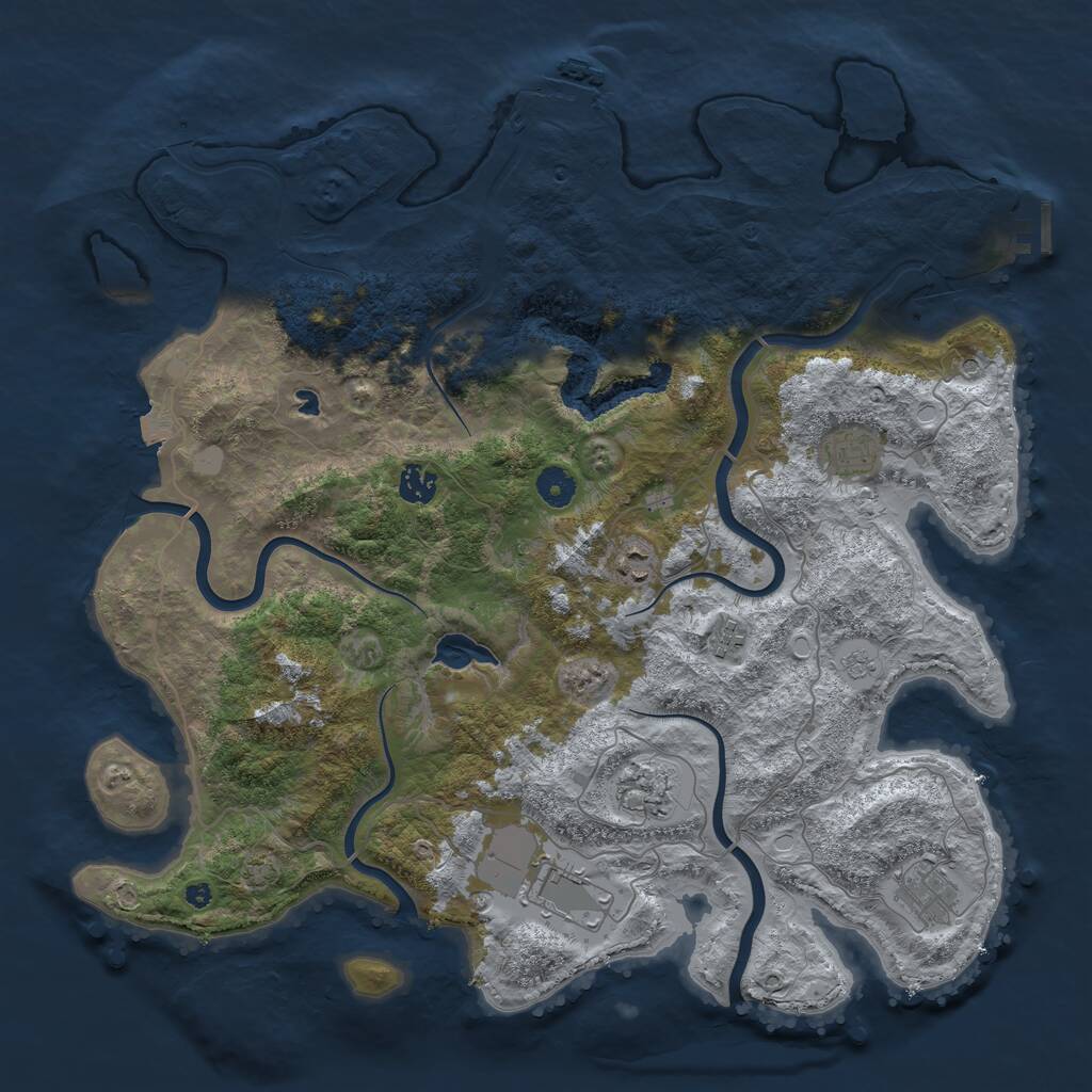 Rust Map: Procedural Map, Size: 4200, Seed: 80334, 13 Monuments