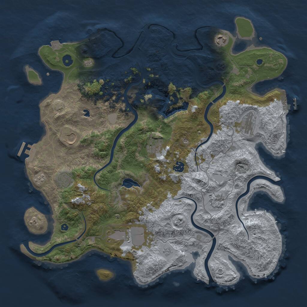 Rust Map: Procedural Map, Size: 4200, Seed: 80334, 15 Monuments