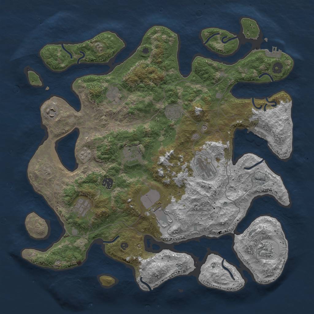 Rust Map: Procedural Map, Size: 4200, Seed: 80334, 15 Monuments