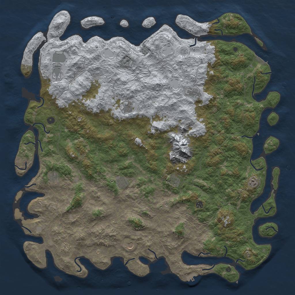 Rust Map: Procedural Map, Size: 6000, Seed: 109, 20 Monuments