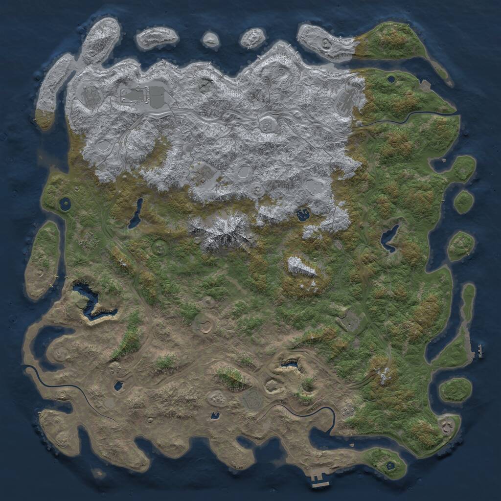 Rust Map: Procedural Map, Size: 6000, Seed: 109, 17 Monuments