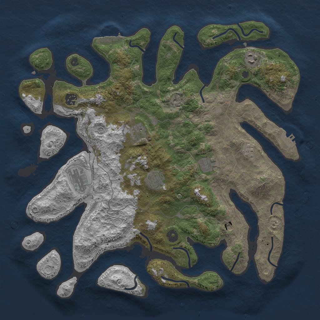 Rust Map: Procedural Map, Size: 4000, Seed: 969964512, 15 Monuments