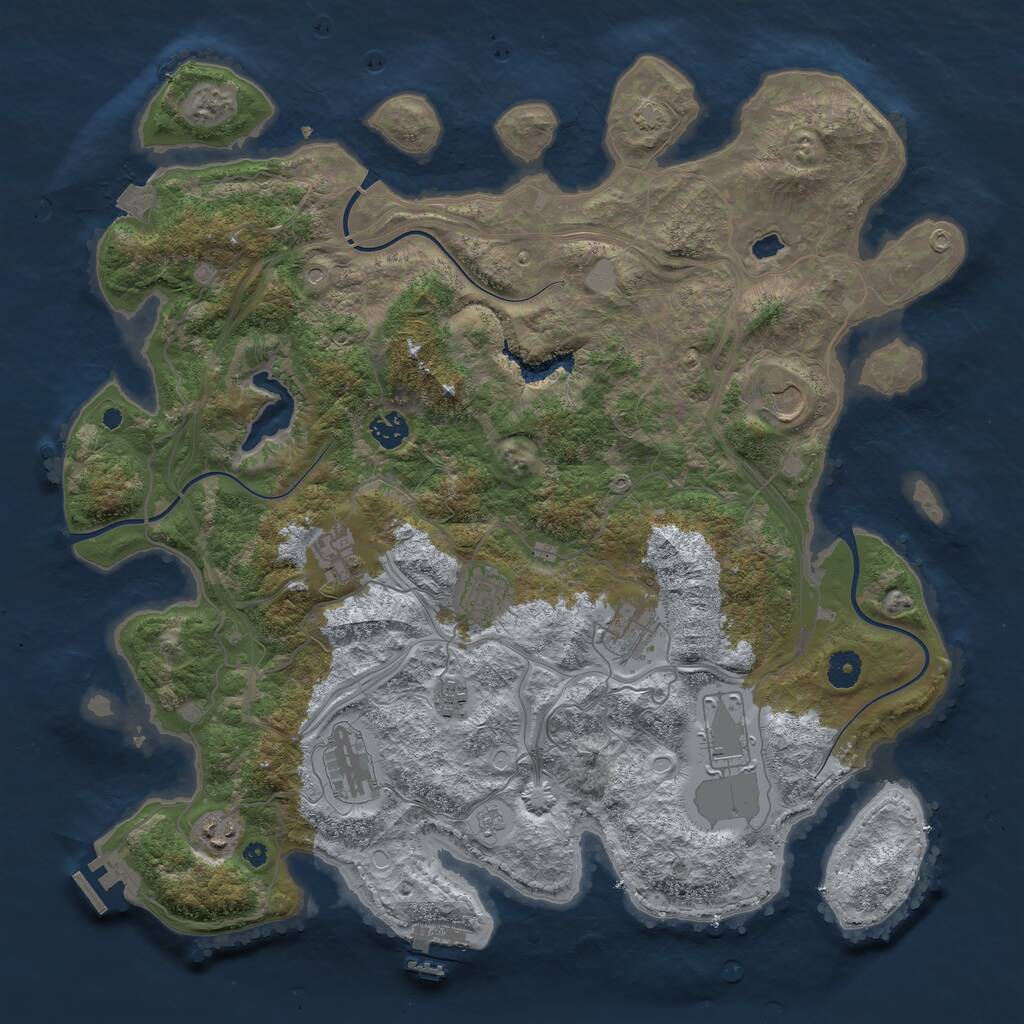 Rust Map: Procedural Map, Size: 4250, Seed: 267148946, 15 Monuments