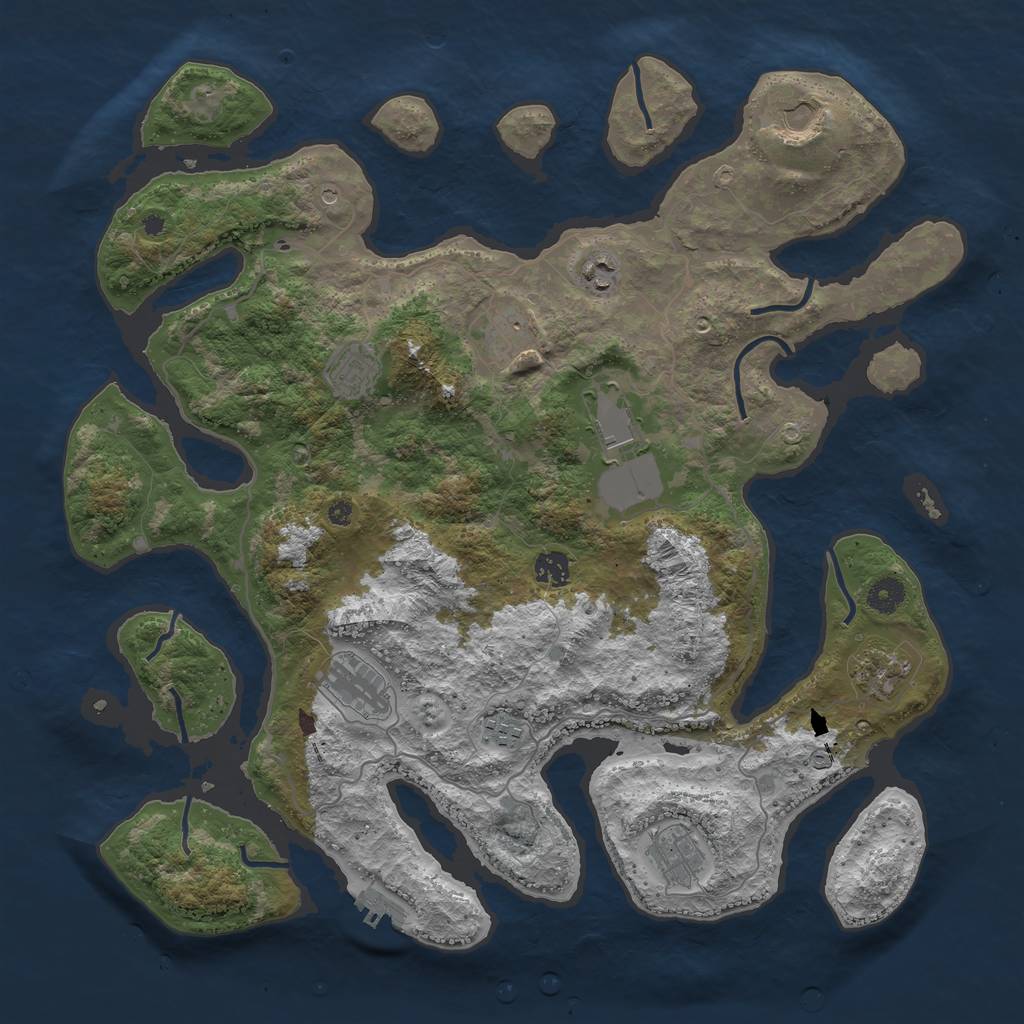 Rust Map: Procedural Map, Size: 4250, Seed: 267148946, 14 Monuments