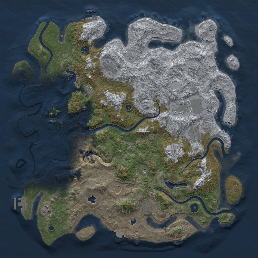 Rust Map: Procedural Map, Size: 4500, Seed: 25162365, 15 Monuments