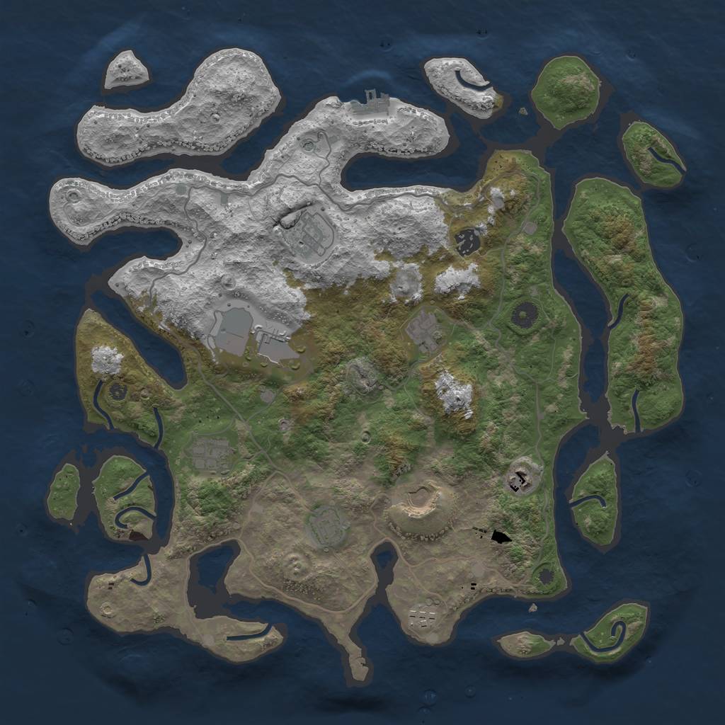 Rust Map: Procedural Map, Size: 4200, Seed: 191513482, 13 Monuments