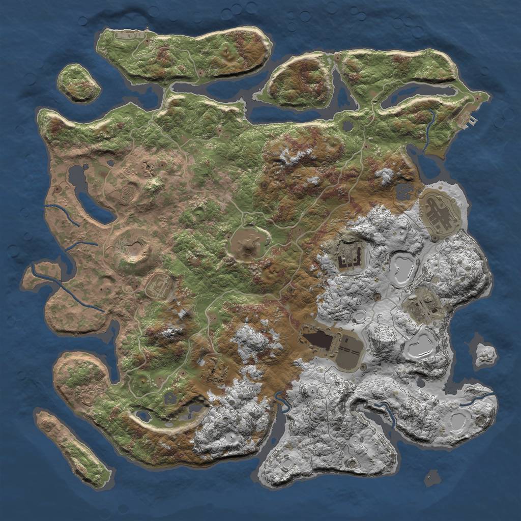 Rust Map: Procedural Map, Size: 4250, Seed: 4395512, 15 Monuments