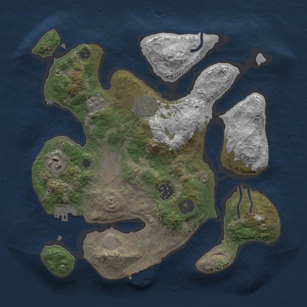 Rust Map: Procedural Map, Size: 3000, Seed: 629803421, 12 Monuments