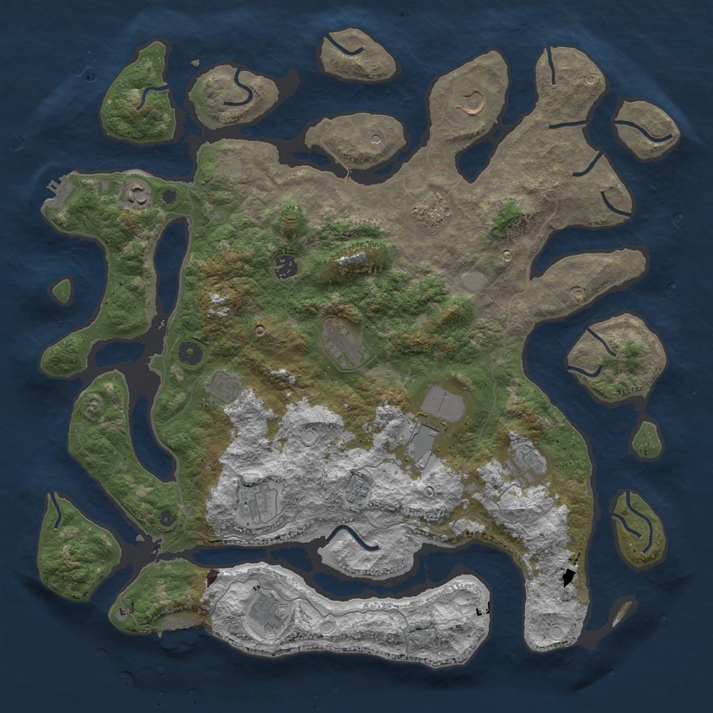 Rust Map: Procedural Map, Size: 4500, Seed: 96278354, 19 Monuments