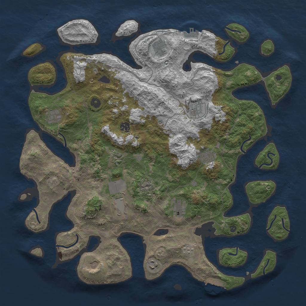 Rust Map: Procedural Map, Size: 4500, Seed: 1922701638, 19 Monuments