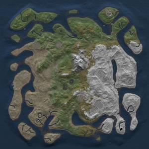 Thumbnail Rust Map: Procedural Map, Size: 5000, Seed: 516489, 21 Monuments