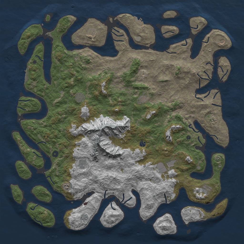 Rust Map: Procedural Map, Size: 6000, Seed: 43, 19 Monuments