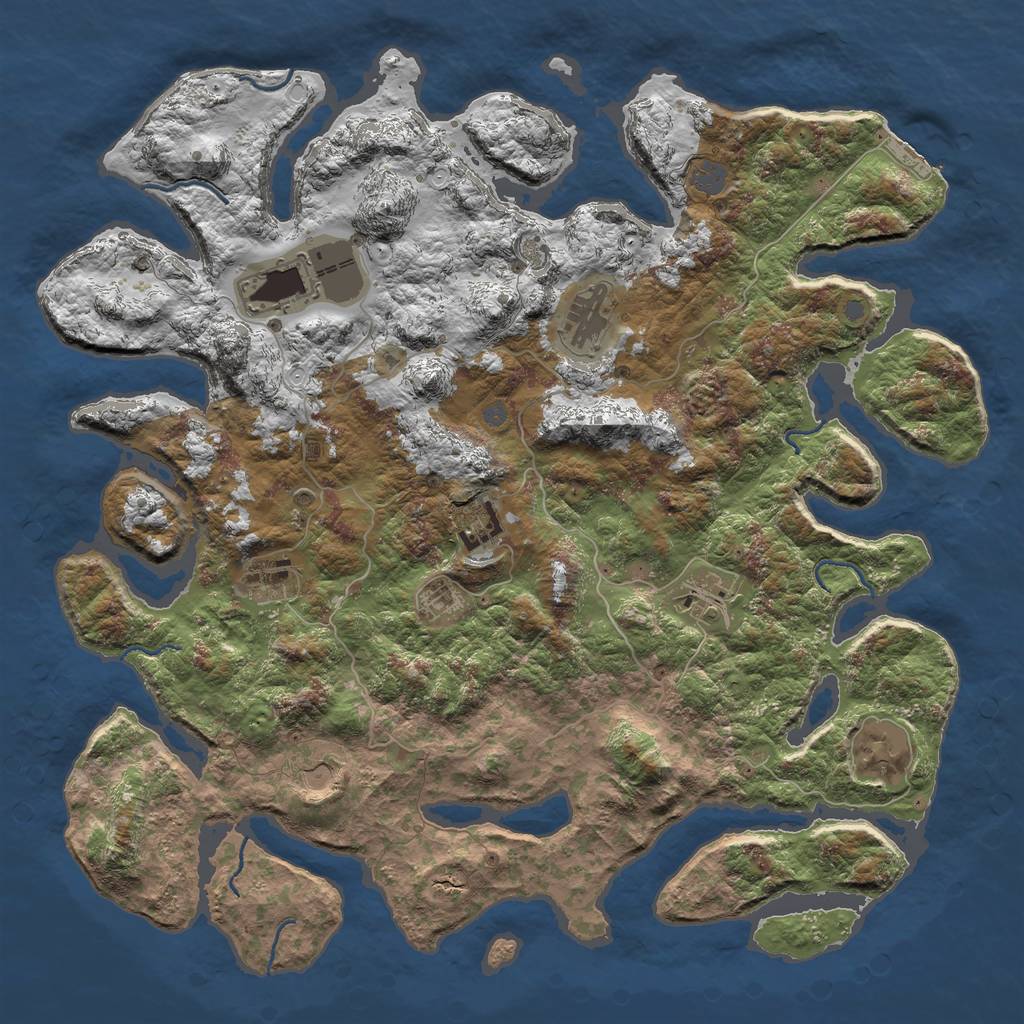 Rust Map: Procedural Map, Size: 4500, Seed: 59433, 14 Monuments