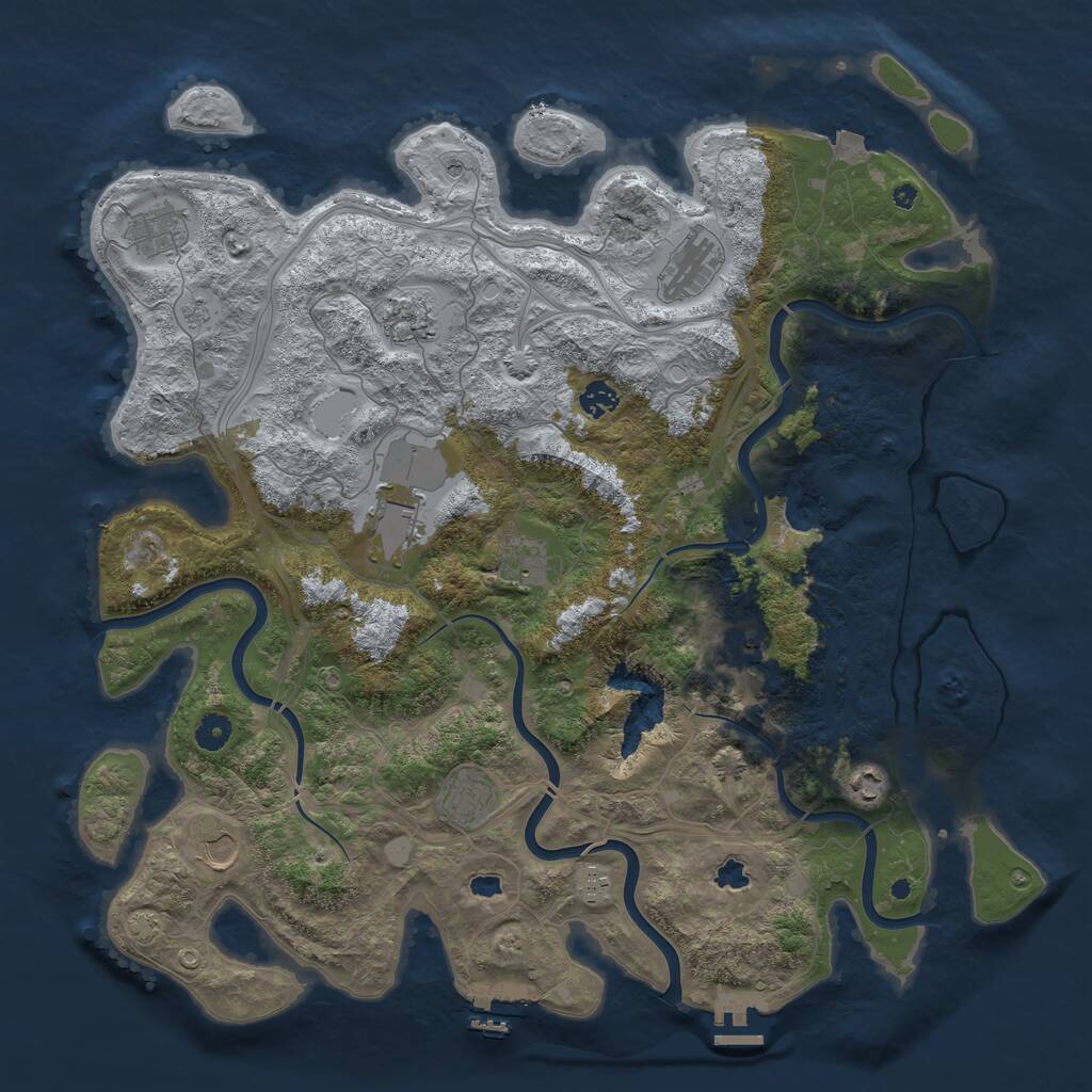 Rust Map: Procedural Map, Size: 4500, Seed: 59433, 17 Monuments