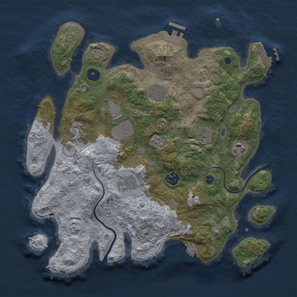 Rust Map: Procedural Map, Size: 3500, Seed: 154, 13 Monuments