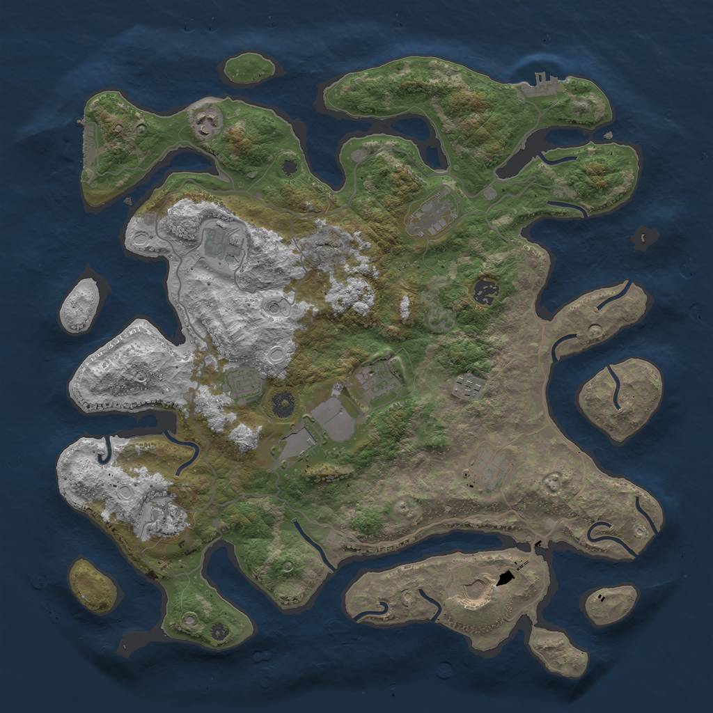 Rust Map: Procedural Map, Size: 4250, Seed: 1664264414, 22 Monuments