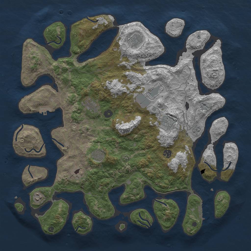 Rust Map: Procedural Map, Size: 4500, Seed: 824241258, 20 Monuments