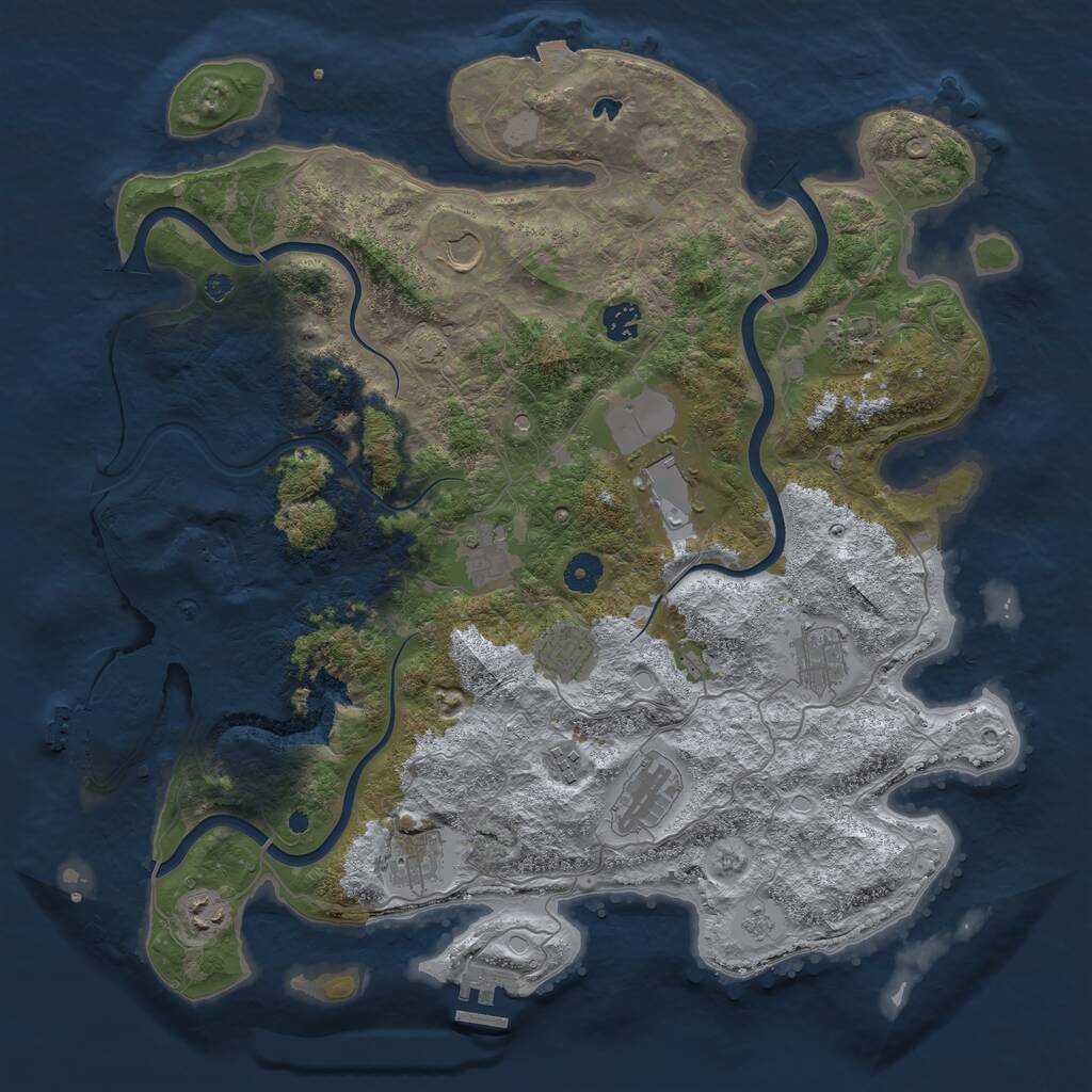 Rust Map: Procedural Map, Size: 4200, Seed: 942124, 17 Monuments