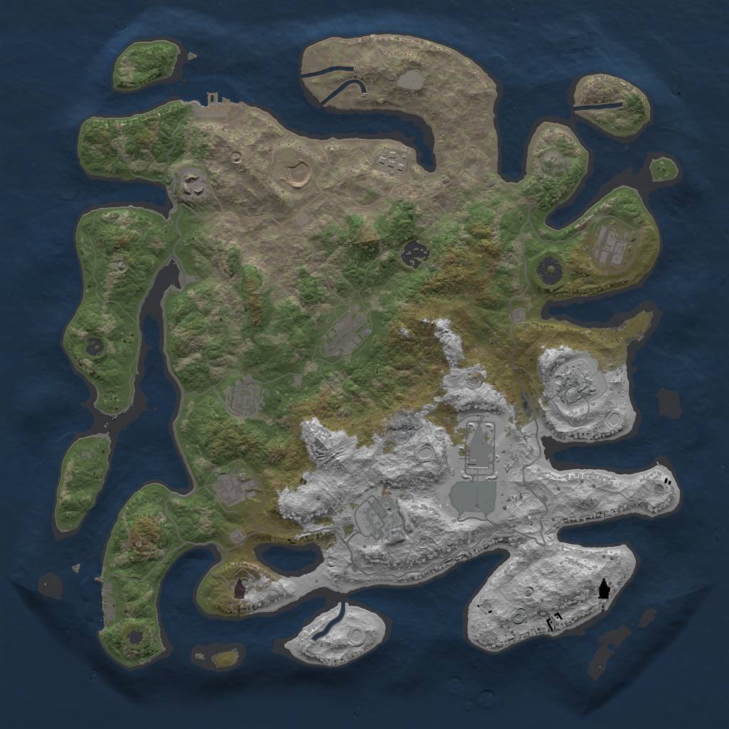 Rust Map: Procedural Map, Size: 4200, Seed: 942124, 19 Monuments