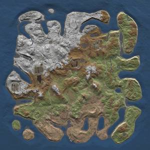 Thumbnail Rust Map: Procedural Map, Size: 4500, Seed: 116, 14 Monuments