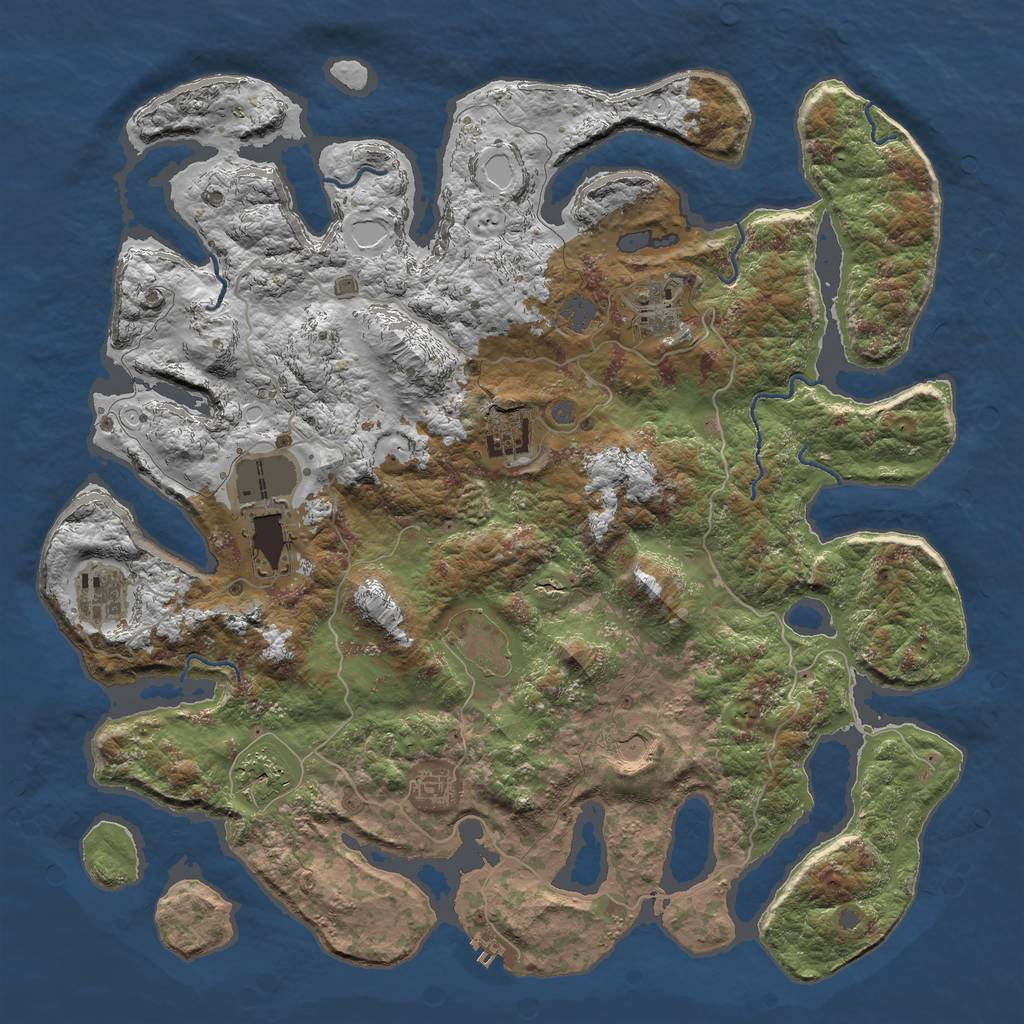 Rust Map: Procedural Map, Size: 4500, Seed: 116, 14 Monuments