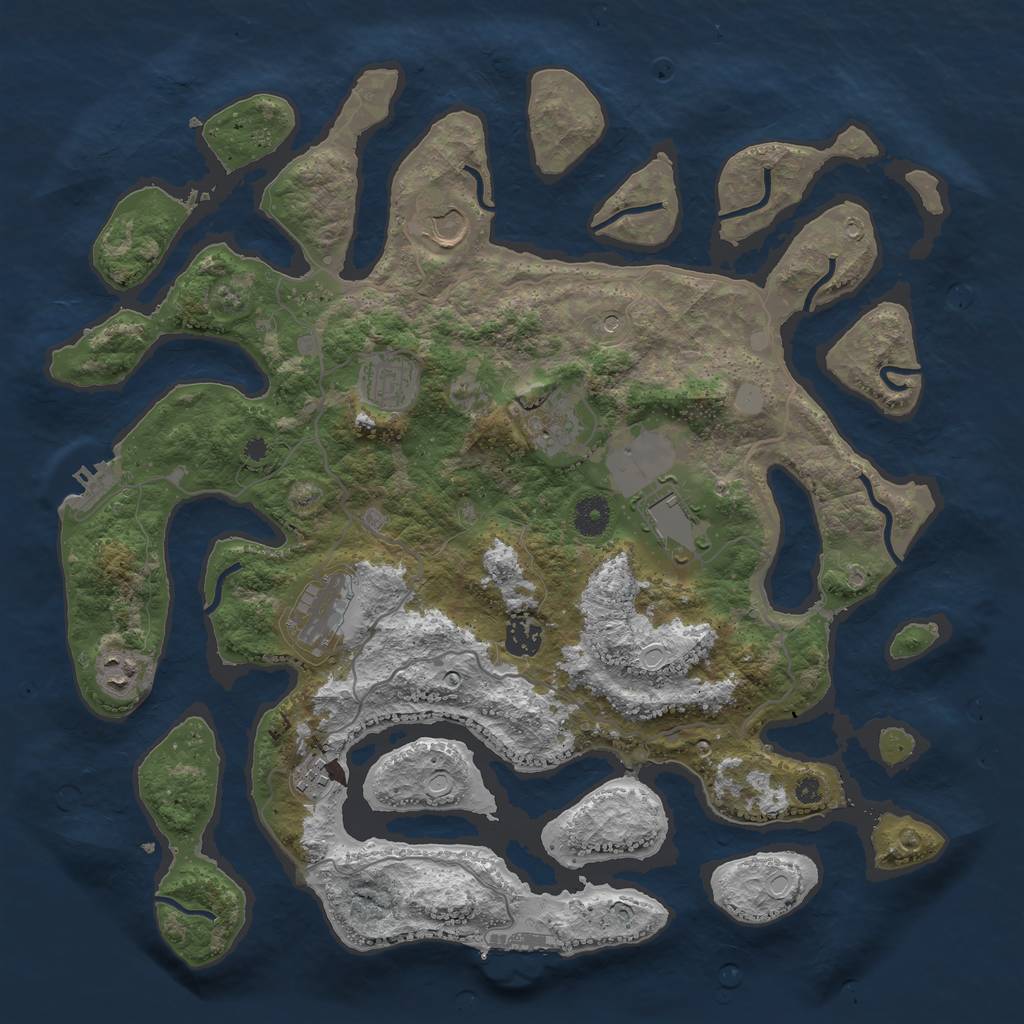 Rust Map: Procedural Map, Size: 4000, Seed: 2053, 16 Monuments