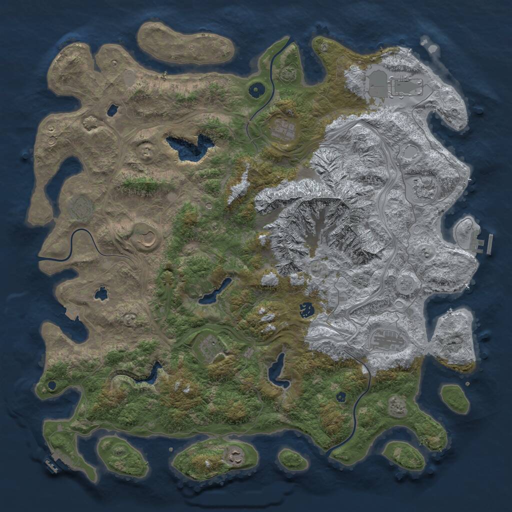 Rust Map: Procedural Map, Size: 5000, Seed: 1449268112, 16 Monuments