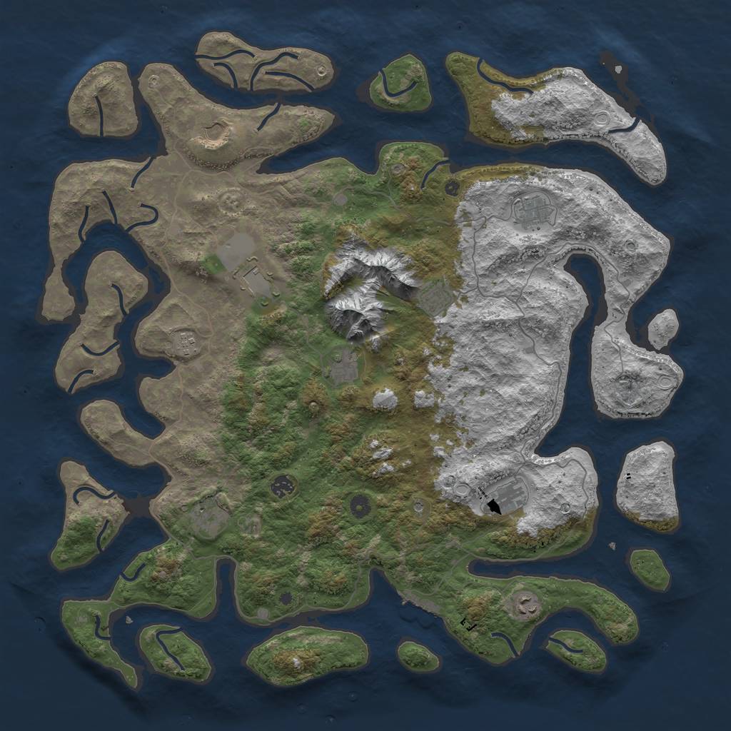 Rust Map: Procedural Map, Size: 5000, Seed: 1449268112, 20 Monuments