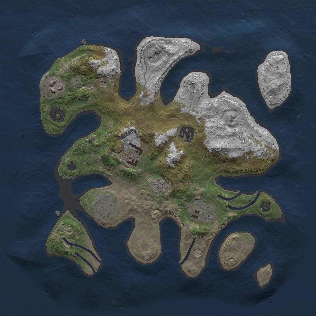 Rust Map: Procedural Map, Size: 3000, Seed: 182735649, 9 Monuments