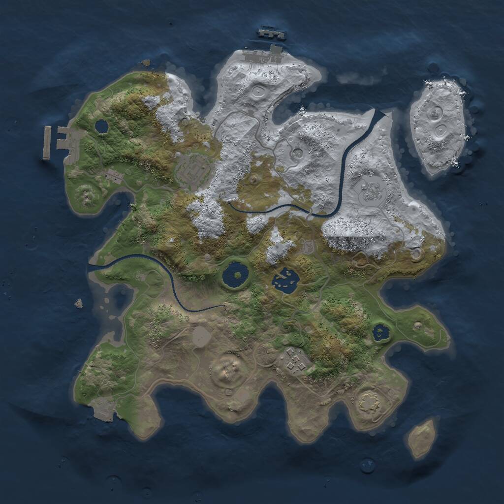 Rust Map: Procedural Map, Size: 3000, Seed: 182735649, 9 Monuments