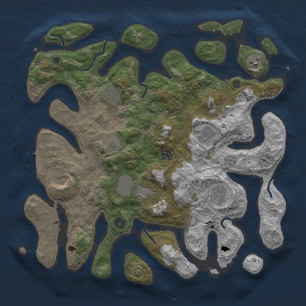 Rust Map: Procedural Map, Size: 4000, Seed: 171293870, 13 Monuments