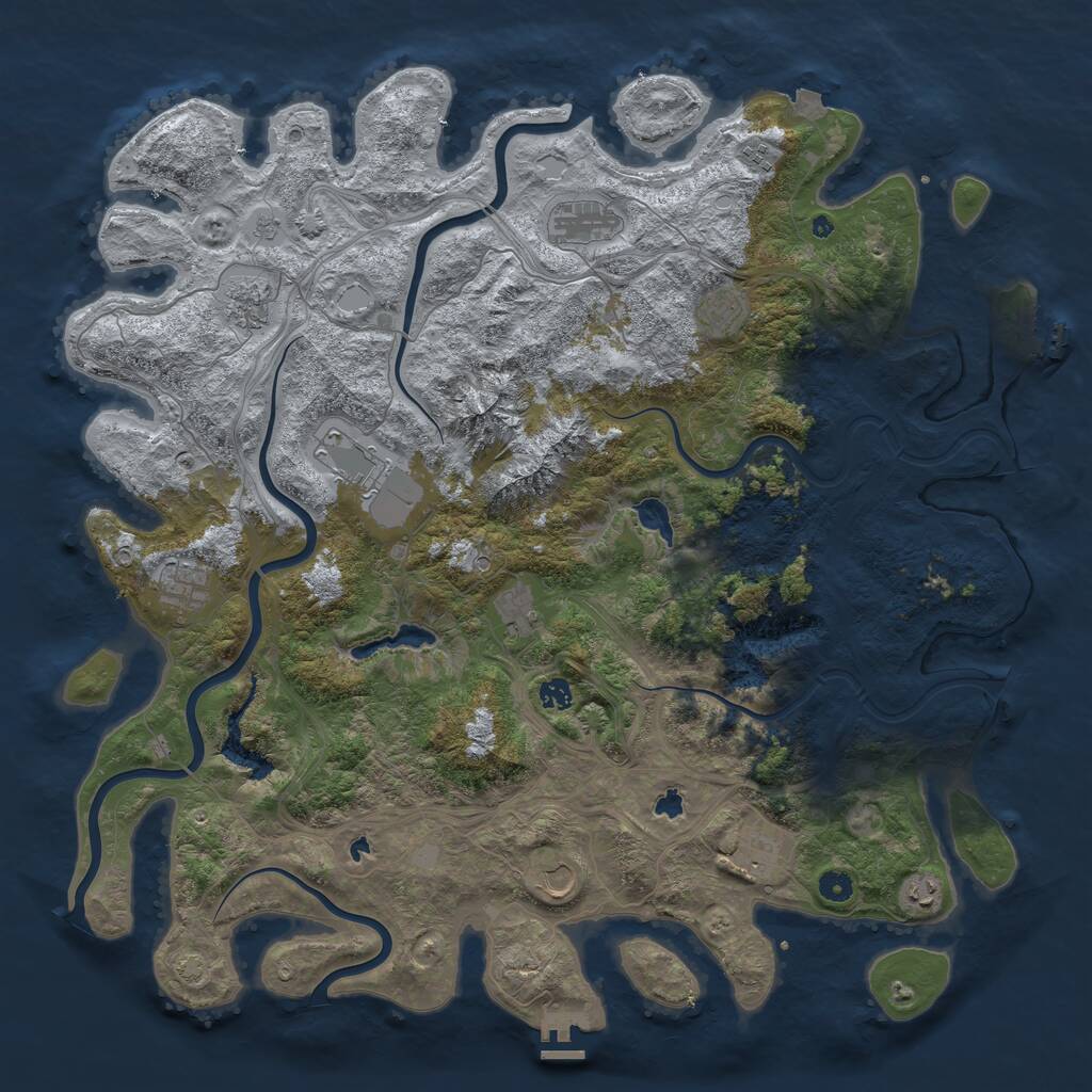 Rust Map: Procedural Map, Size: 5000, Seed: 171867, 17 Monuments