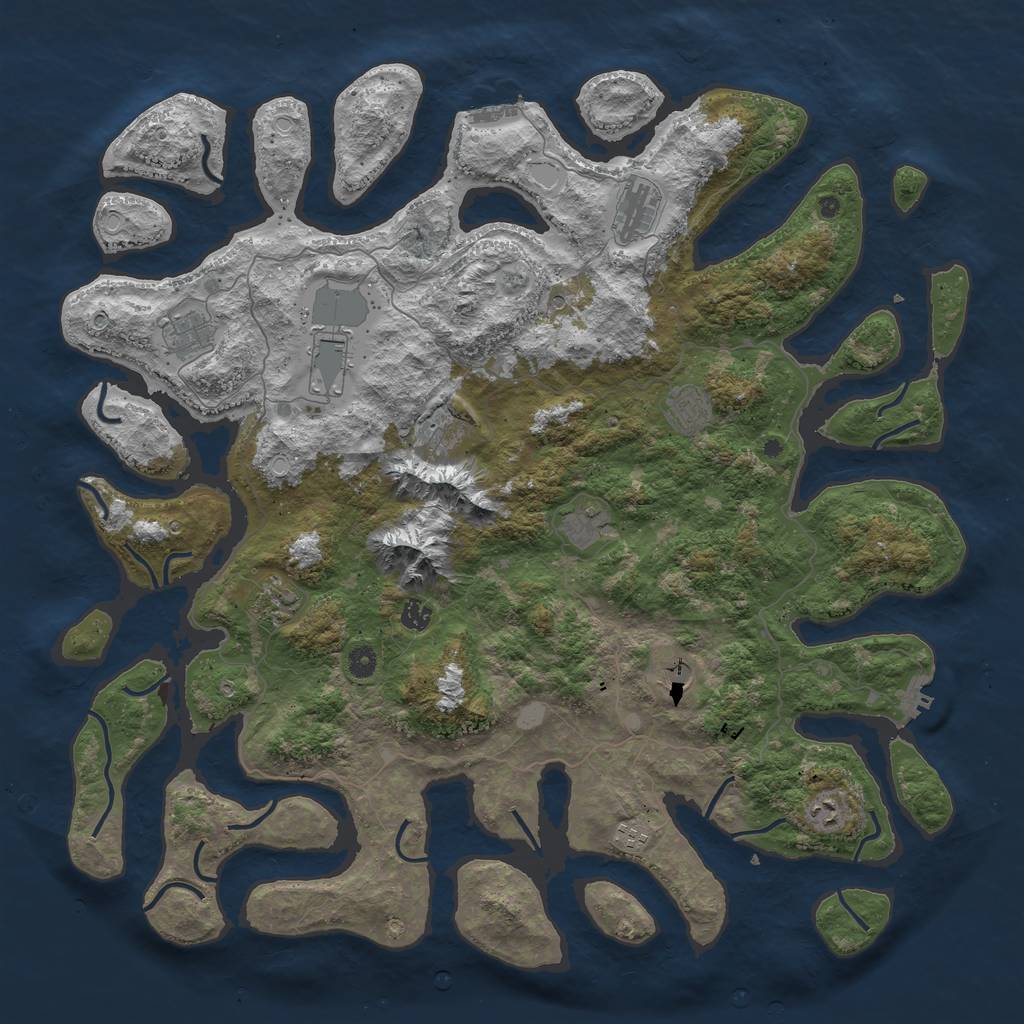 Rust Map: Procedural Map, Size: 5000, Seed: 171867, 19 Monuments