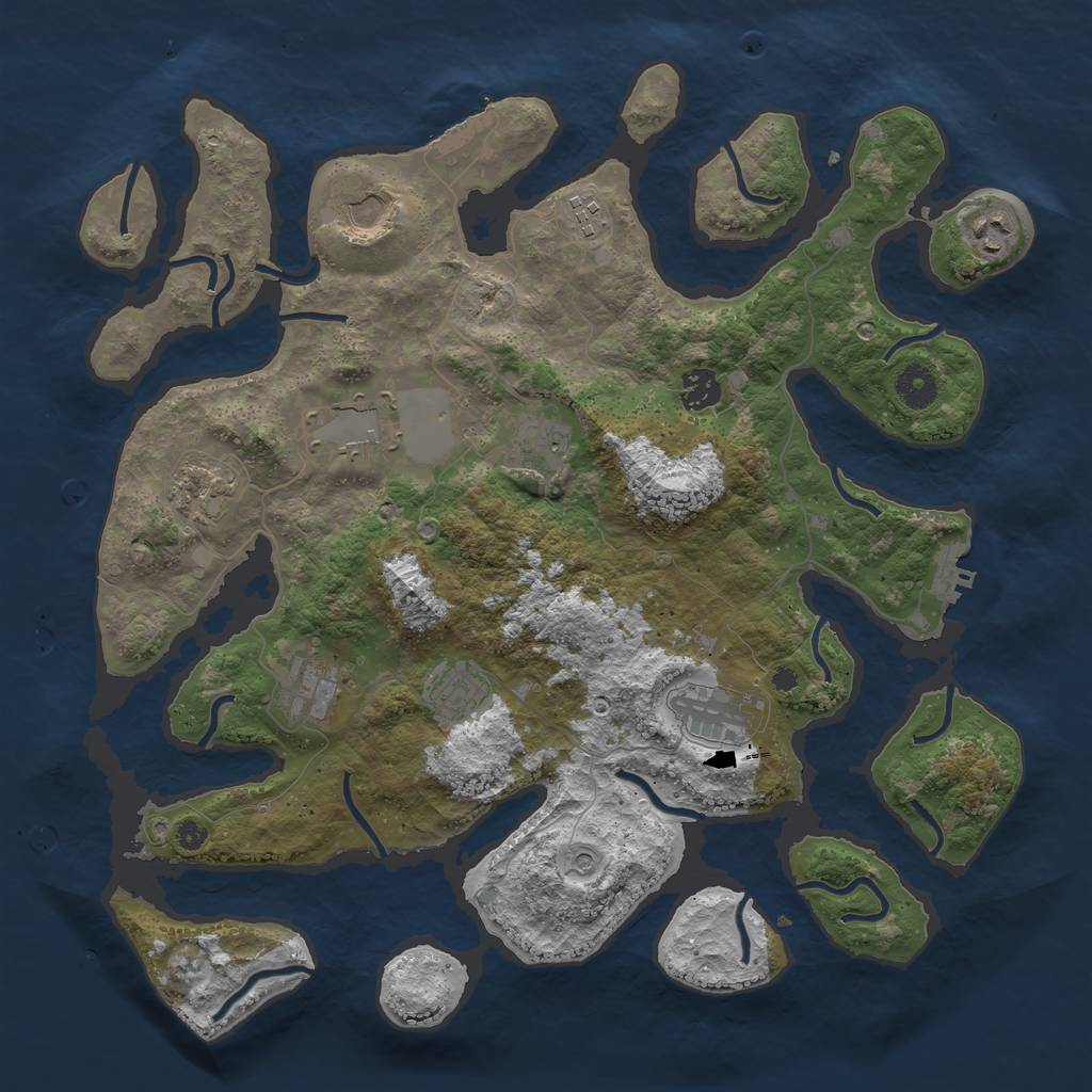 Rust Map: Procedural Map, Size: 3900, Seed: 984612095, 15 Monuments