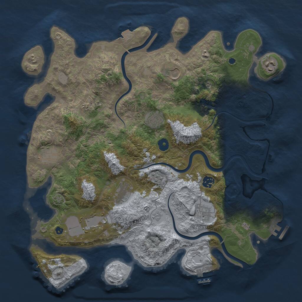 Rust Map: Procedural Map, Size: 3900, Seed: 984612095, 16 Monuments