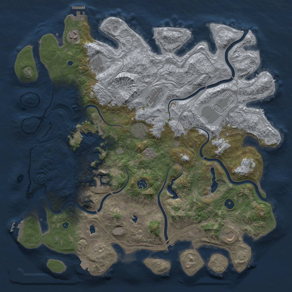 Rust Map: Procedural Map, Size: 4500, Seed: 4587, 15 Monuments