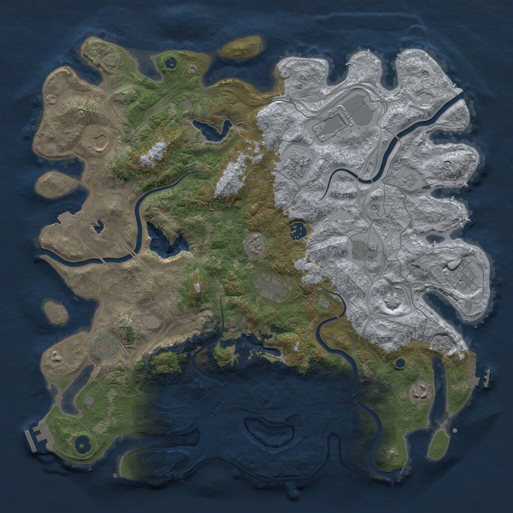 Rust Map: Procedural Map, Size: 4500, Seed: 239138739, 16 Monuments
