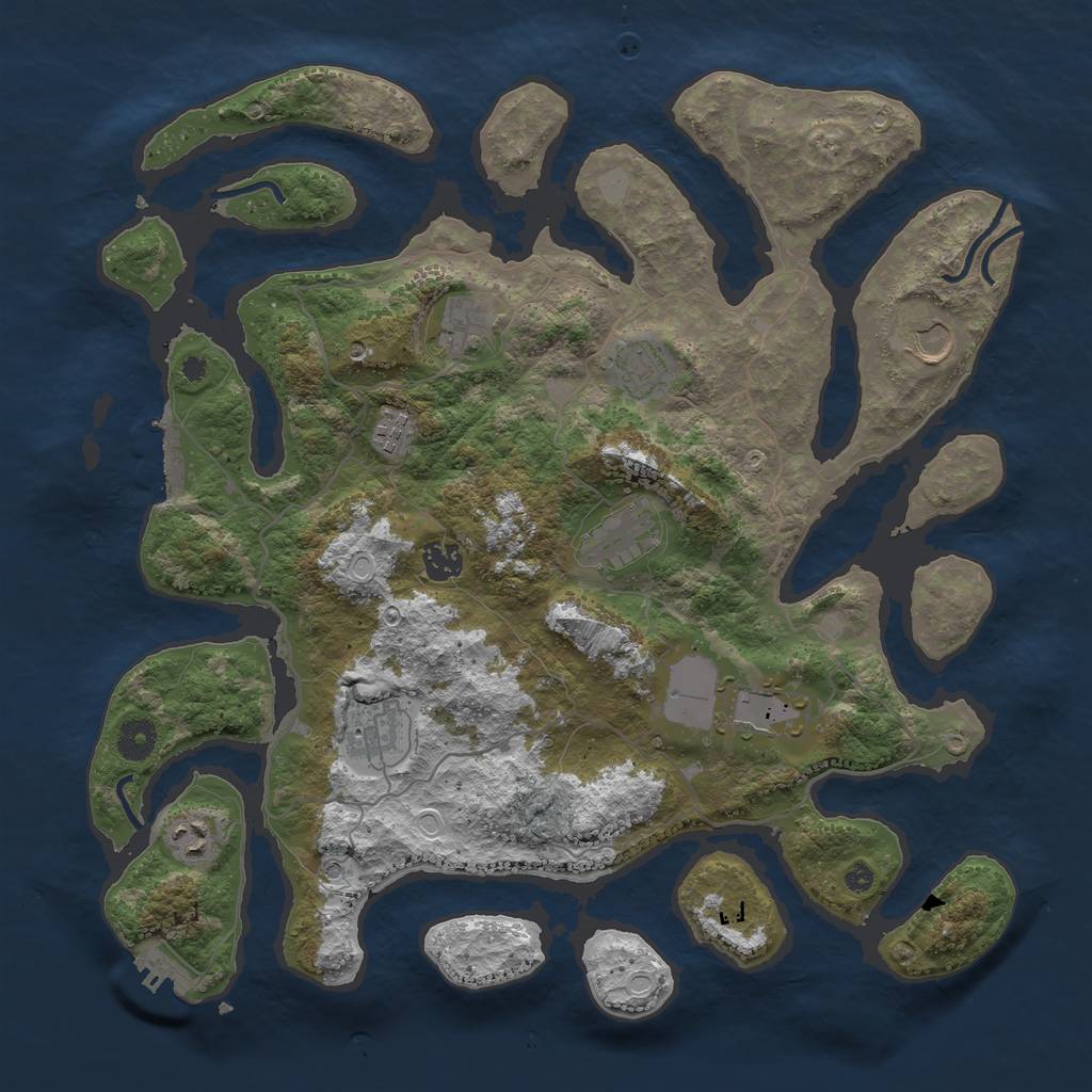 Rust Map: Procedural Map, Size: 4000, Seed: 1379, 17 Monuments