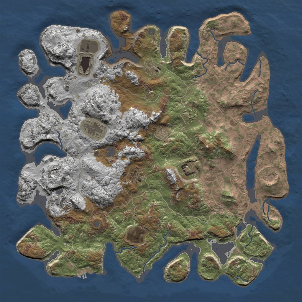 Rust Map: Procedural Map, Size: 4500, Seed: 65681, 15 Monuments