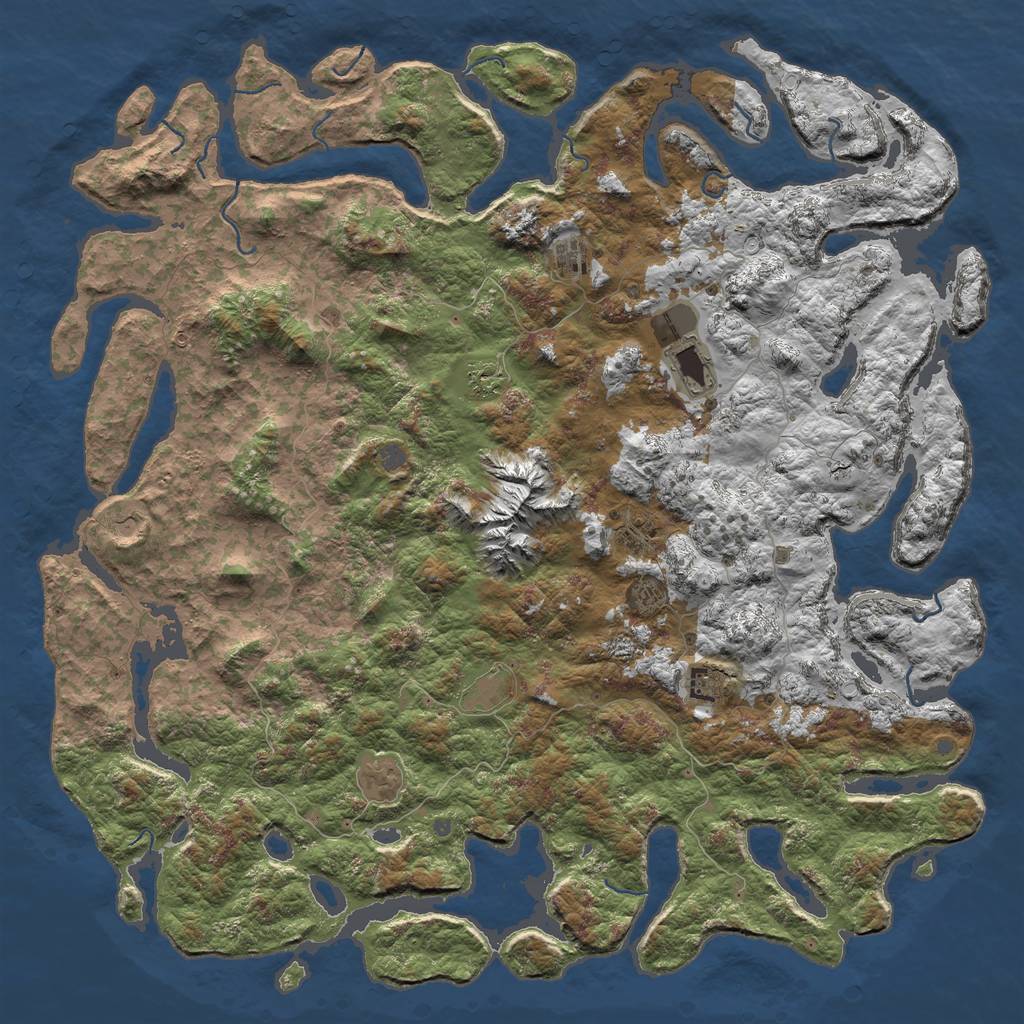 Rust Map: Procedural Map, Size: 6000, Seed: 448251723, 14 Monuments