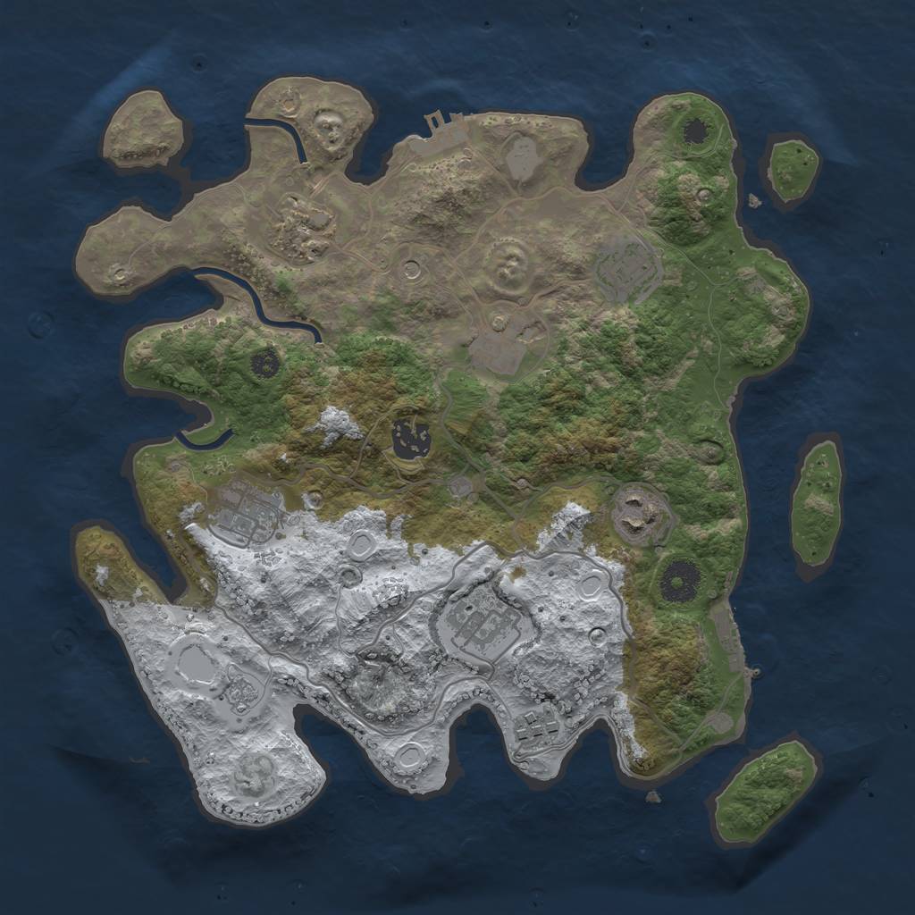 Rust Map: Procedural Map, Size: 3300, Seed: 914, 17 Monuments