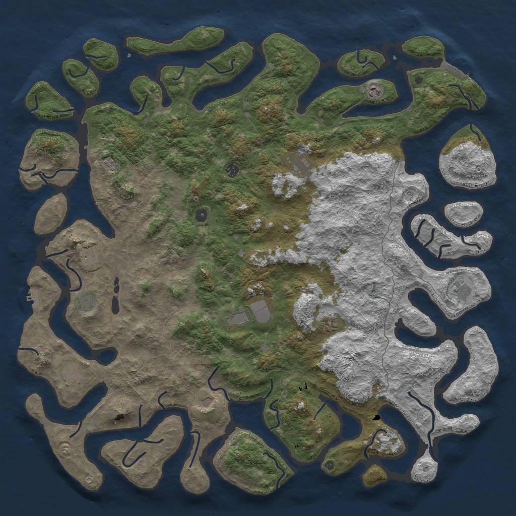 Rust Map: Procedural Map, Size: 6000, Seed: 1457903436, 16 Monuments