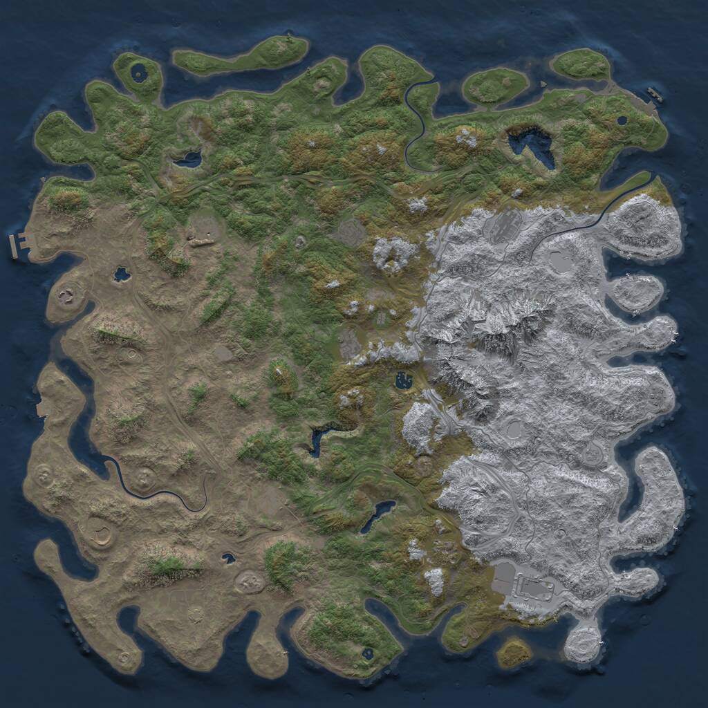 Rust Map: Procedural Map, Size: 6000, Seed: 1457903436, 17 Monuments