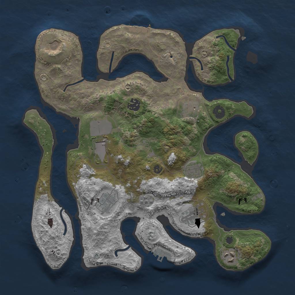 Rust Map: Procedural Map, Size: 3500, Seed: 3366594, 13 Monuments