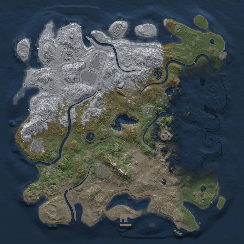 Rust Map: Procedural Map, Size: 4250, Seed: 775202573, 15 Monuments