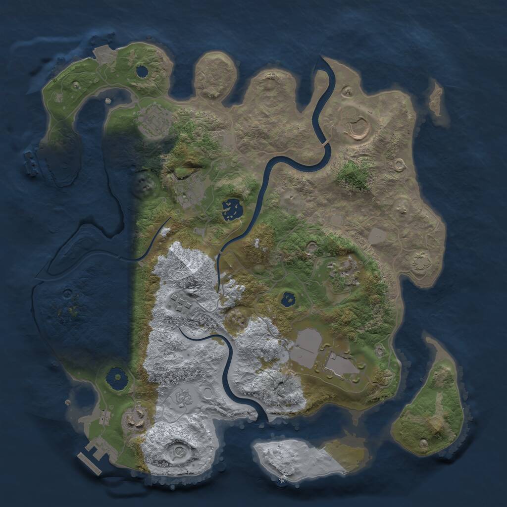 Rust Map: Procedural Map, Size: 3500, Seed: 31211, 14 Monuments