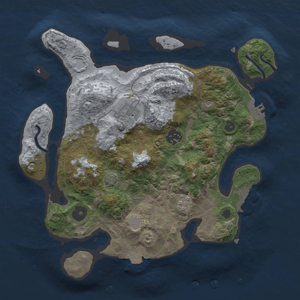 Rust Map: Procedural Map, Size: 3000, Seed: 517752111, 10 Monuments